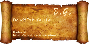 Donáth Gyula névjegykártya