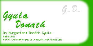 gyula donath business card